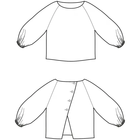 Wykrój - bluzka basic z raglanowymi rękawkami RAGLAN